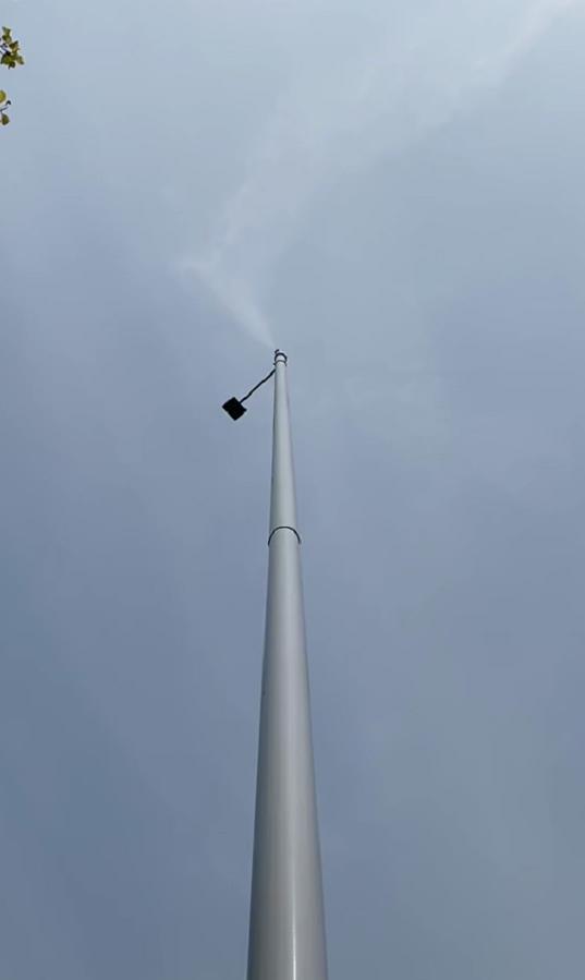 20米高喷雾桩喷雾灯杆喷雾效果5米射程半径