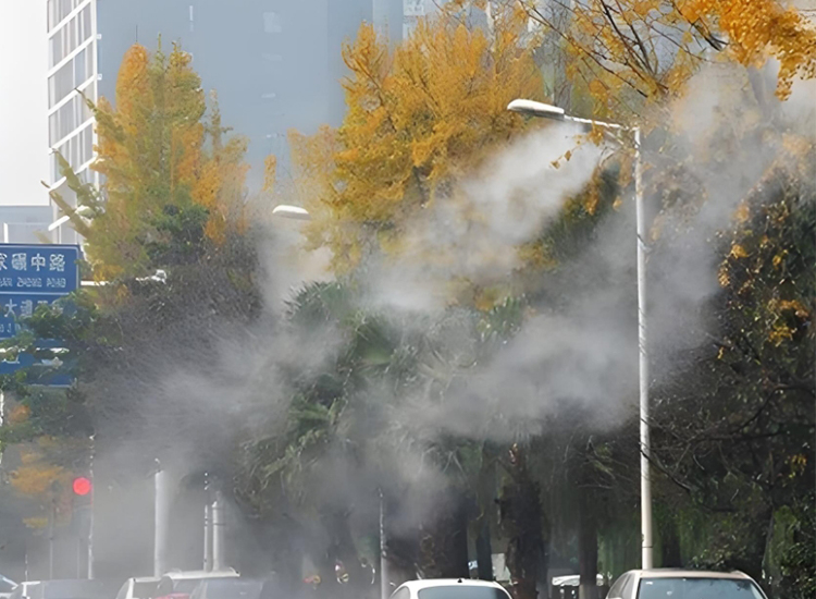 喷雾路灯-智慧城市道路喷淋除尘新设备