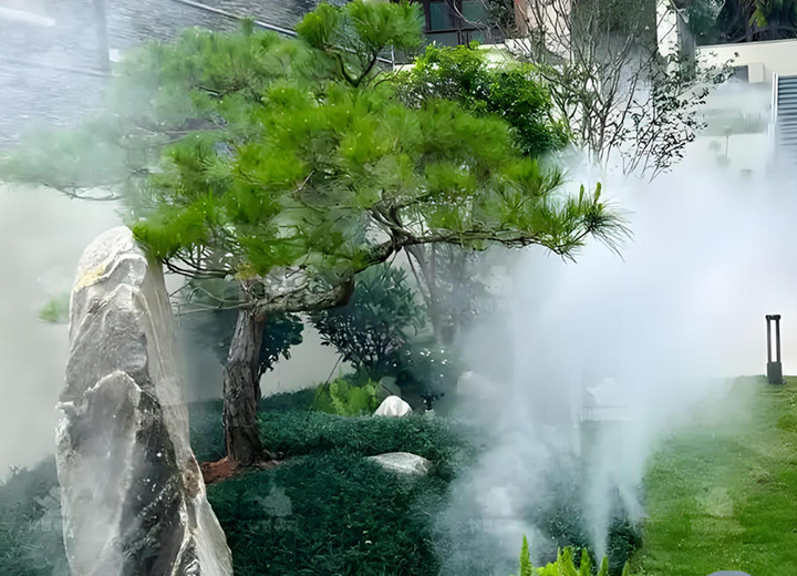 酒店别墅智能喷雾造景系统应用